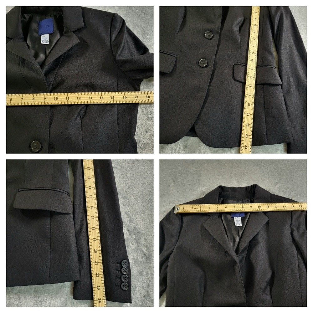 J.Crew Womens 2/4 Black Super 120s Wool Suit Blazer City Fit Pants Corp Siren - Picture 7 of 13